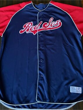 Men’s RARE Vintage All Stars MLB Boston Red Sox Baseball Team Button Jersey.